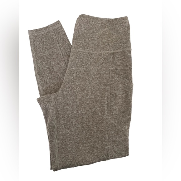 Zobha Leggings Yoga Pants Side Pockets Dark Tan Size Medium - Picture 3 of 5